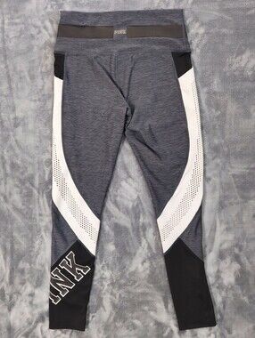 PINK Victoria's Secret Gray, White & Black Ultimate Leggings, Sz L